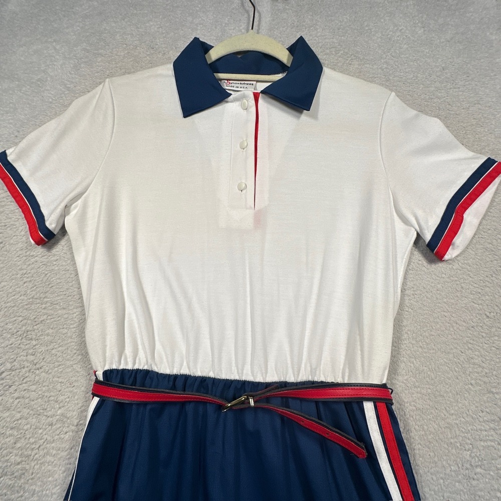 Sears The Sportdress Dress Women 11/12 Blue White Red 70s Vintage Union Made USA - Picture 8 of 11